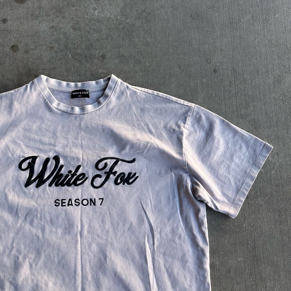 overcast white fox oversize shirt and lounge short set - Picture 4 of 8